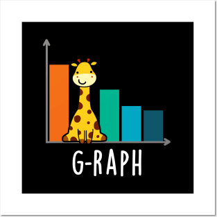 G-raph Cute Giraffe Graph Pun Posters and Art